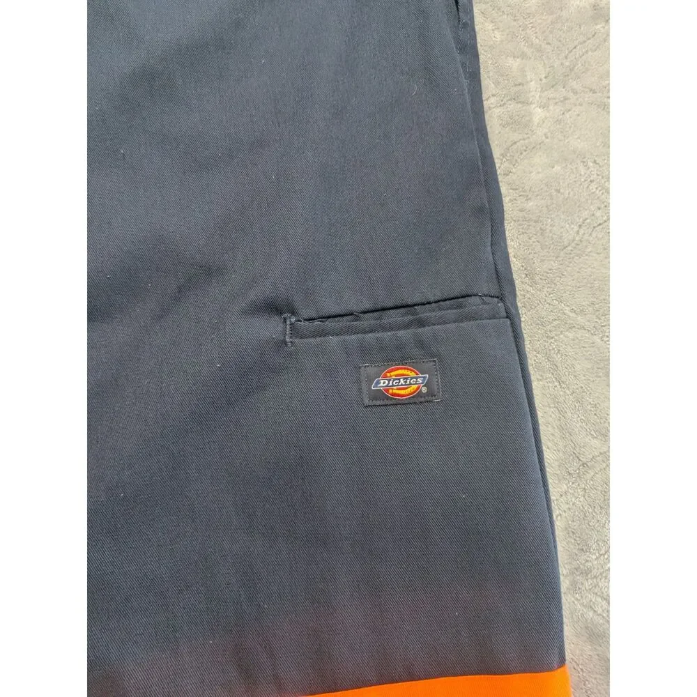 Dickies 38x32 Navy Work Pants Hi Vis Reflective Utility Safety Workwear